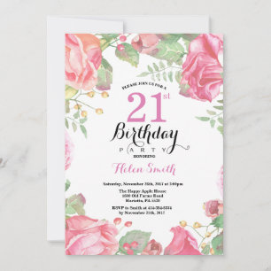 Convite de Aniversário Botânico Floral 21