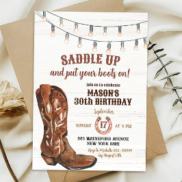 Convite de Aniversário Botas de Cowboy Rodeio West