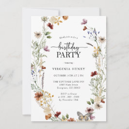 Convite de Aniversário Branco Boho