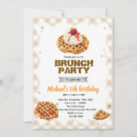 Convite de Aniversário Brunch Waffles