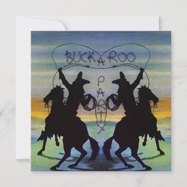 Convite de aniversário BUCKAROO ~ EZ2 PERSONALIZAD (Frente)