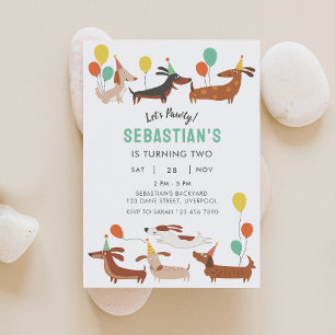 Convite de Aniversário Cachorro Vamos Festejar