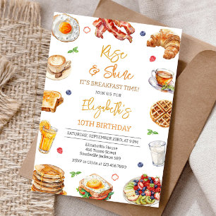 Convite de Aniversário Café da Manhã Brunch