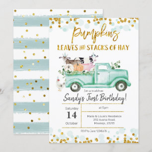 Convite de Aniversário Caminhão de Abóbora da Faze