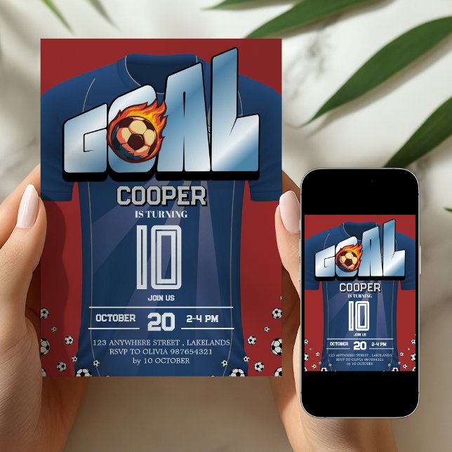 Convite de Aniversário Camisa de Futebol (Criador carregado)