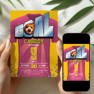 Convite de Aniversário Camisa de Futebol Menina Ro