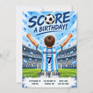 Convite de Aniversário Camisa de Futebol Menino