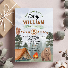 Convite de Aniversário Camping Woodland