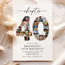 Convite de Aniversário Capítulo 40 Elegante 40º
