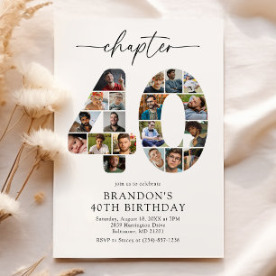 Convite de Aniversário Capítulo 40 Elegante 40º