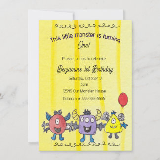 Convite de Aniversário Caprichoso Três Pequenos Mo