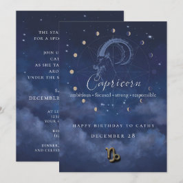 Convite de Aniversário Capricórnio Zodíaco