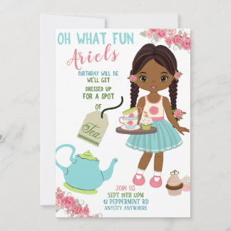 Convite de Aniversário Carta do Spot of Tea Party