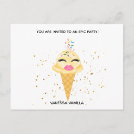 Convite de Aniversário Cartão Postal Creamy Dreami