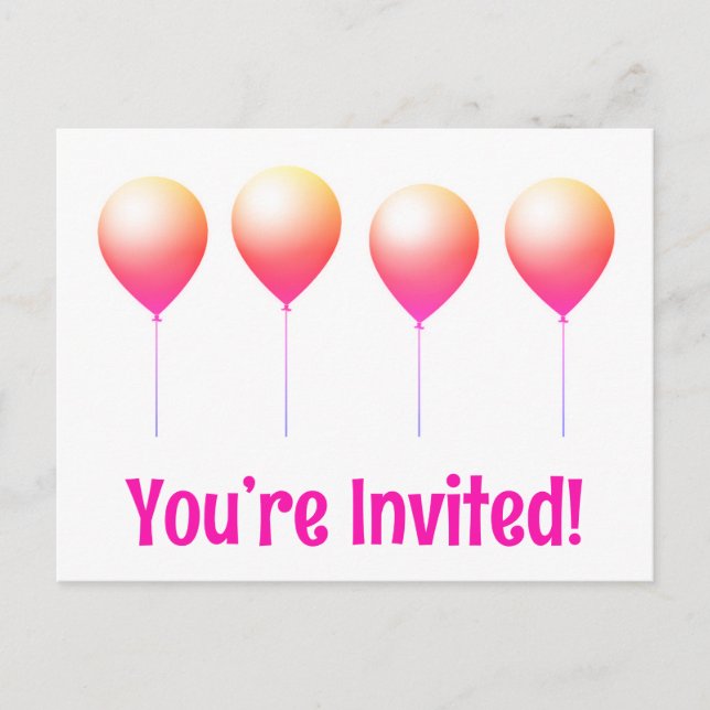 Convite de aniversário cartões-postais felizes (Frente)