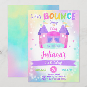 Convite de Aniversário Casa de Bounce Arco-Íris