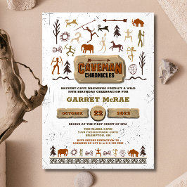 Convite de Aniversário Caveman Chronicles