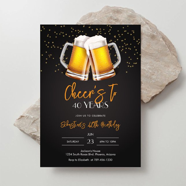 Convite de Aniversário Celebração de Festa de Cerv (Criador carregado)