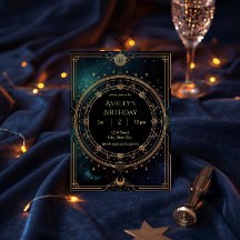 Convite de Aniversário Celestial Luxuoso – Meia-No