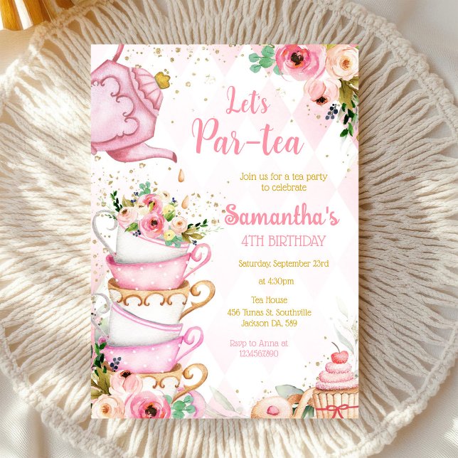 Convite de Aniversário Chá Par-tea (Criador carregado)