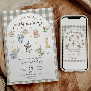 Convite de Aniversário Chamando Todos os Animais d