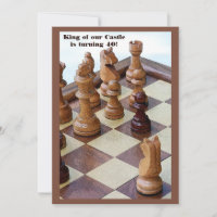 Convite de aniversário Chessmen