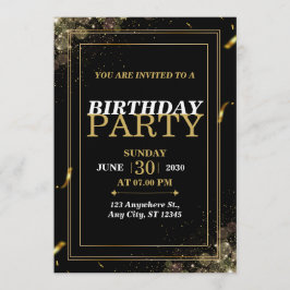 Convite de Aniversário Chic Pastel – Cartão Modern