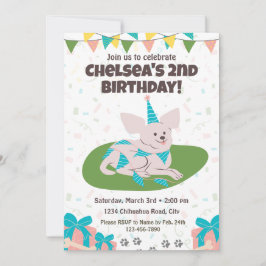 Convite de aniversário Chihuahua