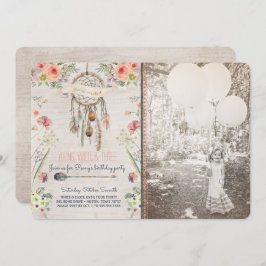 Convite de aniversário chique de Boho Dreamcatcher