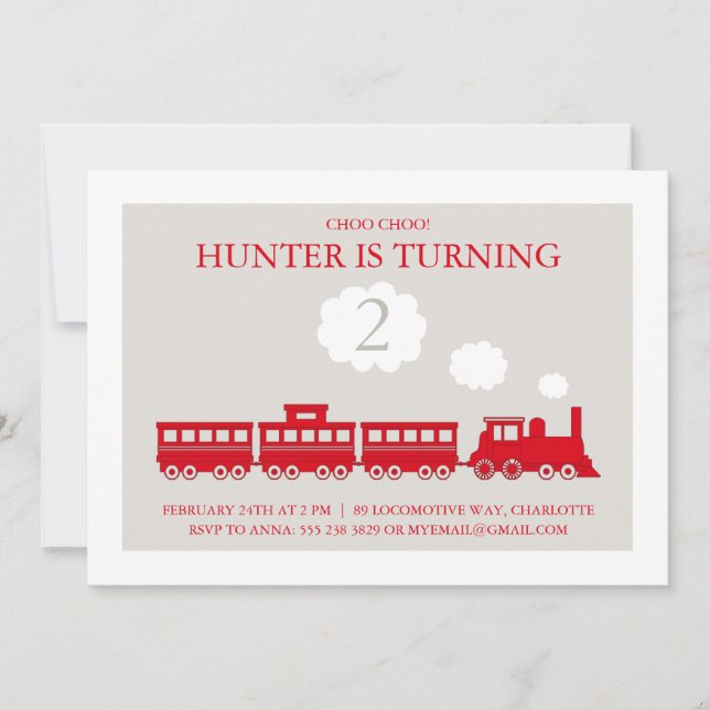 Convite de aniversário Choo Train (Frente)