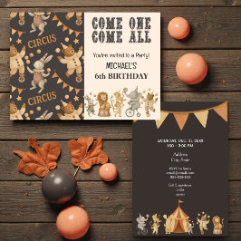 Convite de Aniversário Circense Vintage Caprichoso
