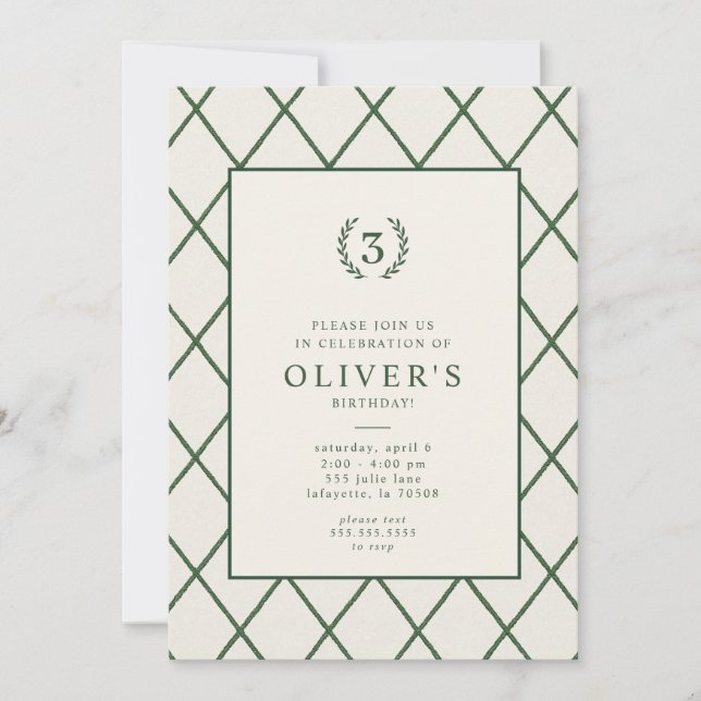 Convite de aniversário Classic Country Club (Frente)