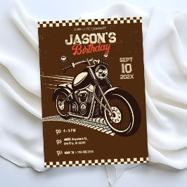Convite de aniversário clássico de motocicleta Vin