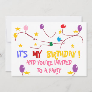 CONVITE DE ANIVERSÁRIO COLORIDO