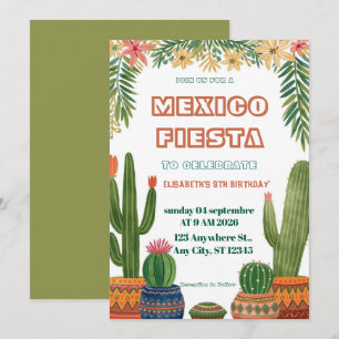 Convite de Aniversário Colorido da Festa Mexicana