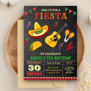 Convite de Aniversário Colorido da Festa Mexicana