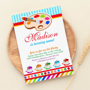 Convite de aniversário Colorido do Partido Arte