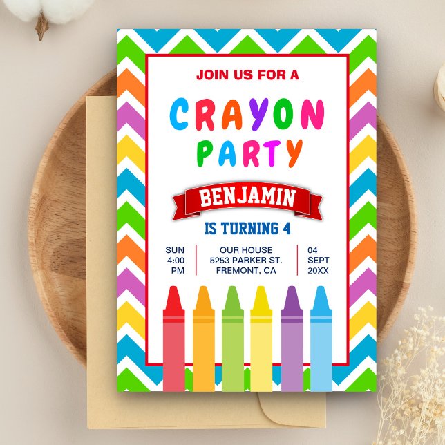 Convite de Aniversário Colorido para Crianças com  (Criador carregado)