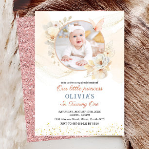 Convite de Aniversário com Aquarela Floral de Pêss