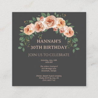 Convite de Aniversário com Arco Floral Elegante