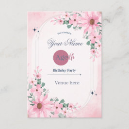 Convite de Aniversário com Arco Floral Rosa