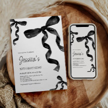 Convite de Aniversário com Arco Negro