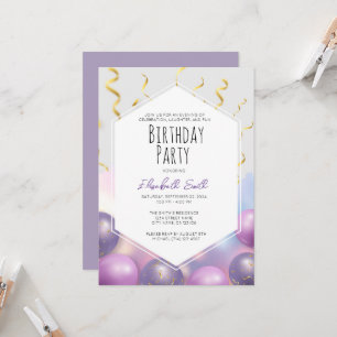 Convite de aniversário com balões