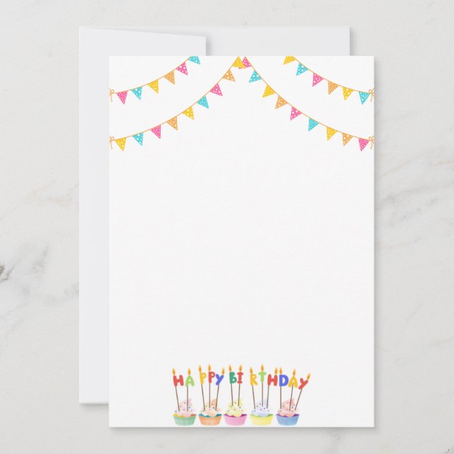 Convite de Aniversário com Balões Anúncio de Festa (Frente)