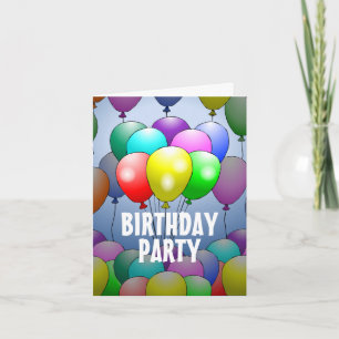 Convite de Aniversário com Balões Dobrados