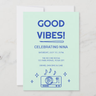 Convite de Aniversário com Boas Vibrações de Disco
