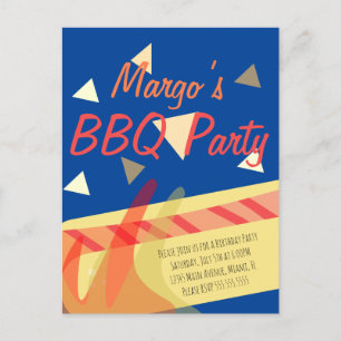 Convite de Aniversário com Confetes para Churrasco