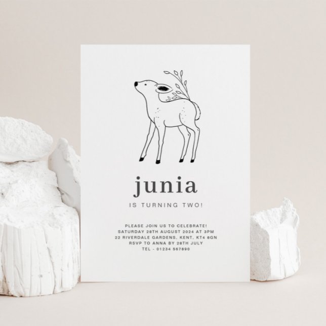 Convite de Aniversário com Desenho de Linha de Cor (Criador carregado)