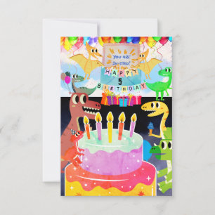 Convite de aniversário com dinossauros