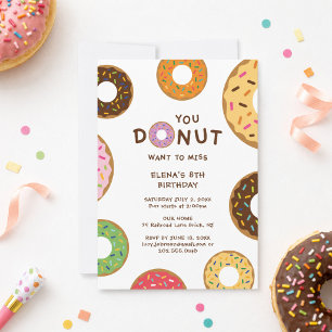 Convite de Aniversário com Donut